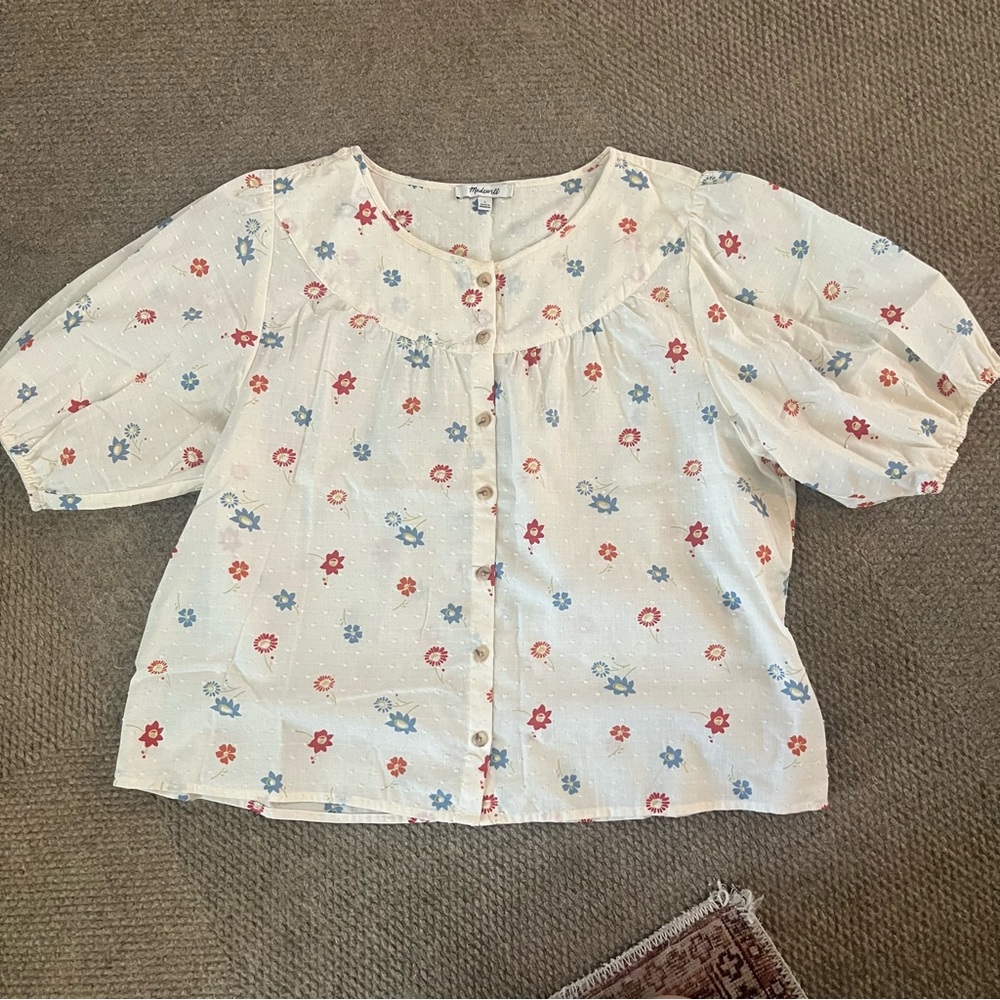 Madewell Puff Sleeve Button Down Blouse